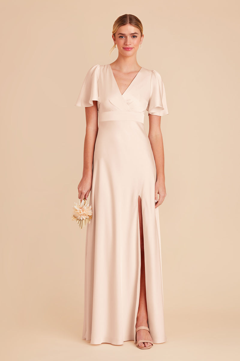 Champagne Marni Matte Satin Dress by Birdy Grey