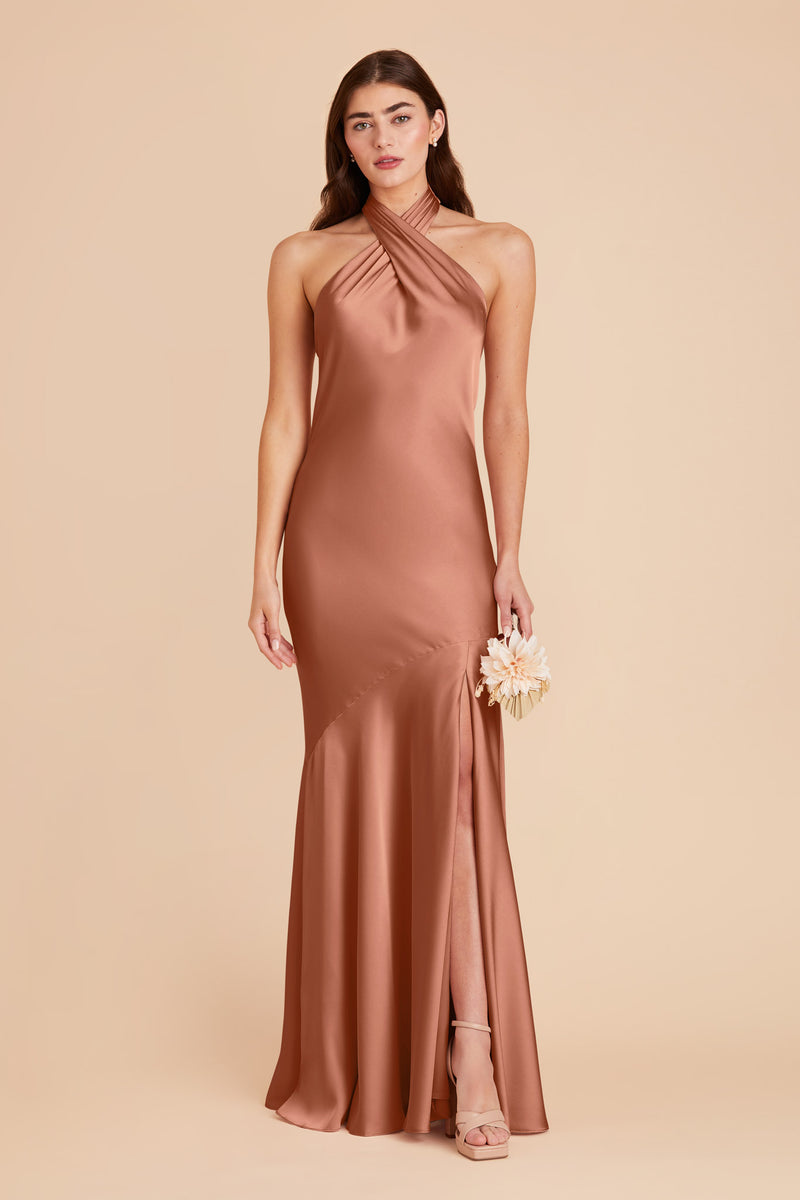 Desert Rose Stephanie Matte Satin Dress by Birdy Grey