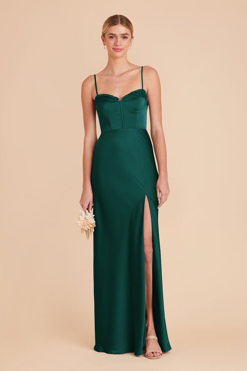 Emerald Jessica Matte Satin Dress by Birdy Grey