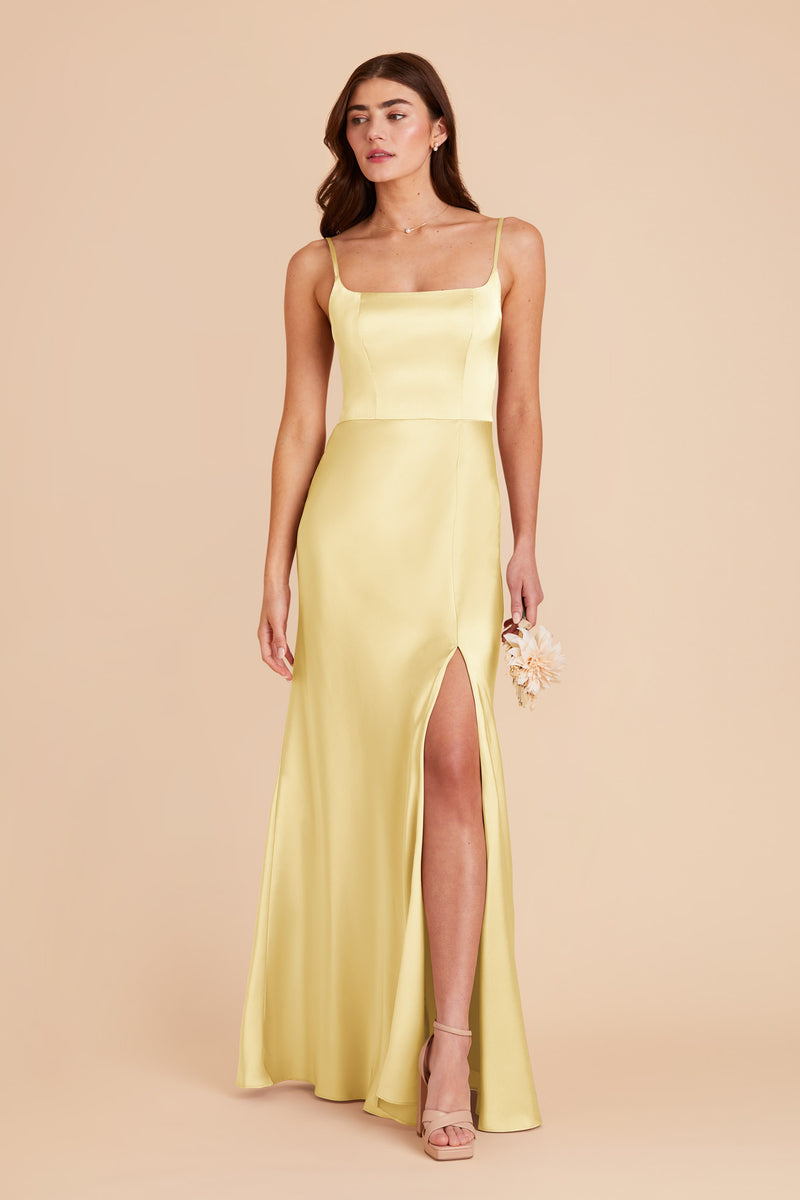 Lemon Sorbet Mai Matte Satin Dress by Birdy Grey