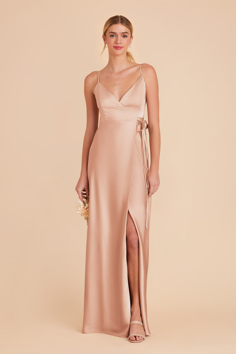 Rose Gold Cindy Matte Satin Dress by Birdy Grey