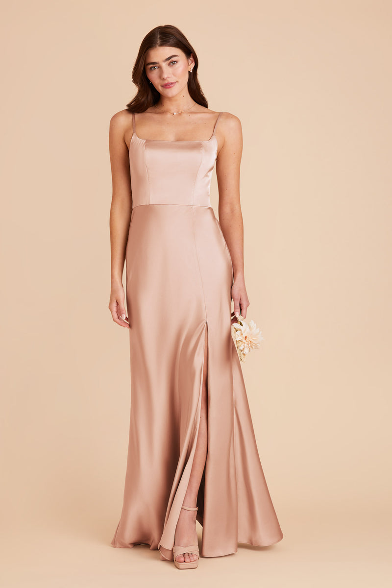 Rose Gold Mai Matte Satin Dress by Birdy Grey