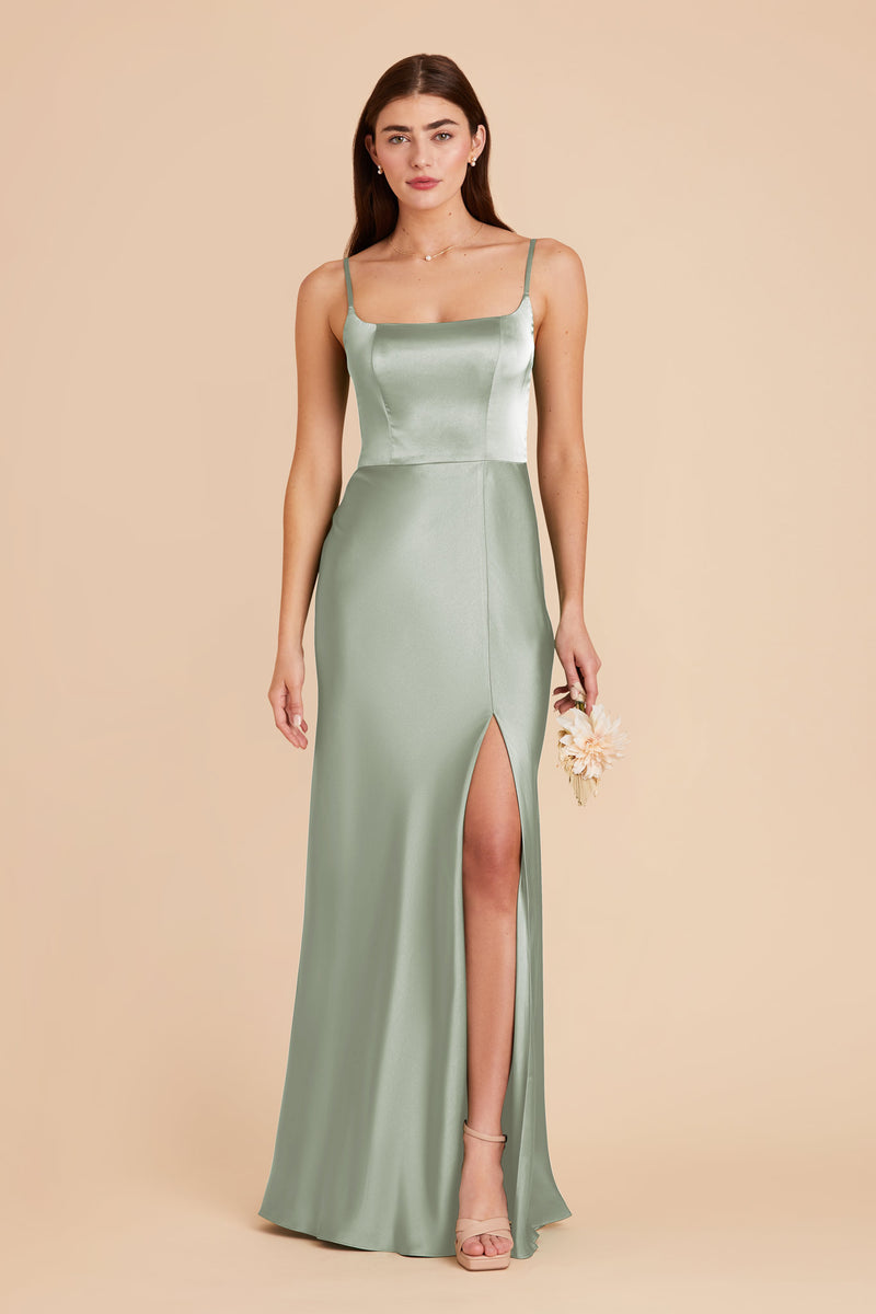 Sage Mai Matte Satin Dress by Birdy Grey
